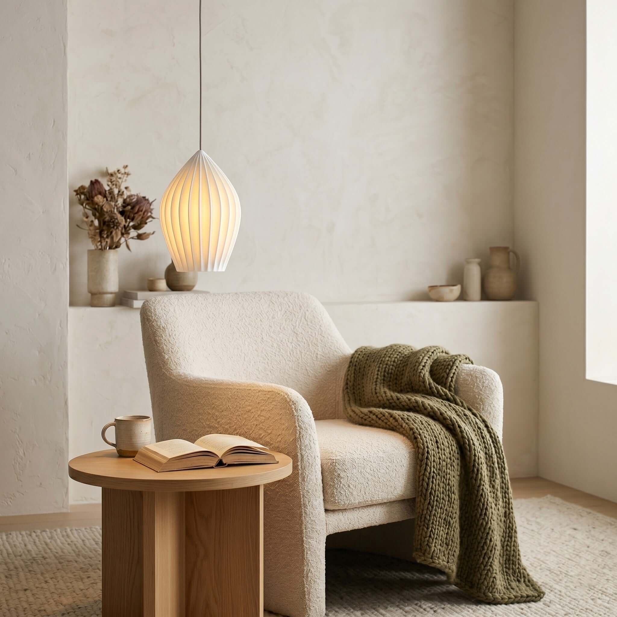 Adelvo Ribbed Pendant Light