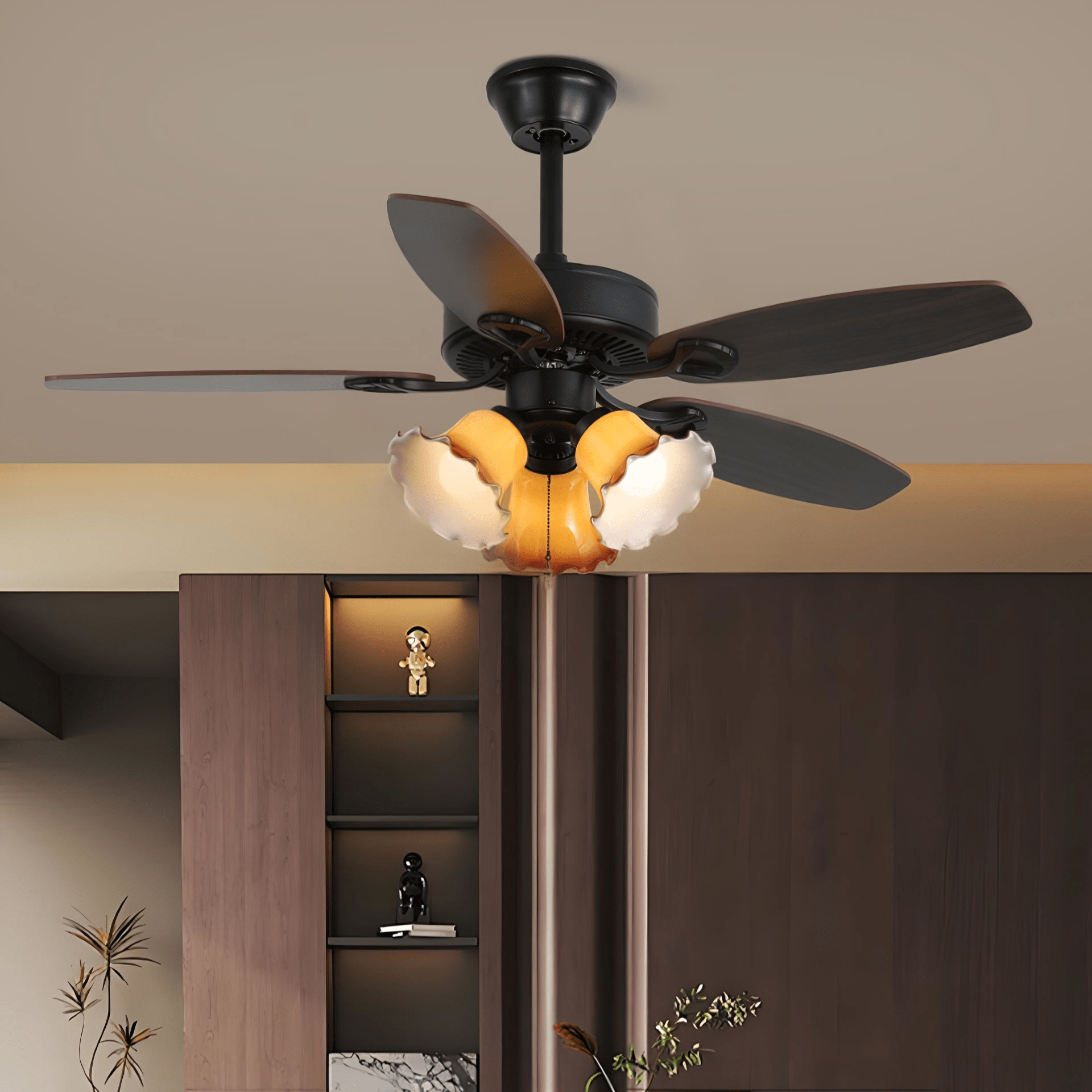 Lunoves Vintage Ceiling Fan Light