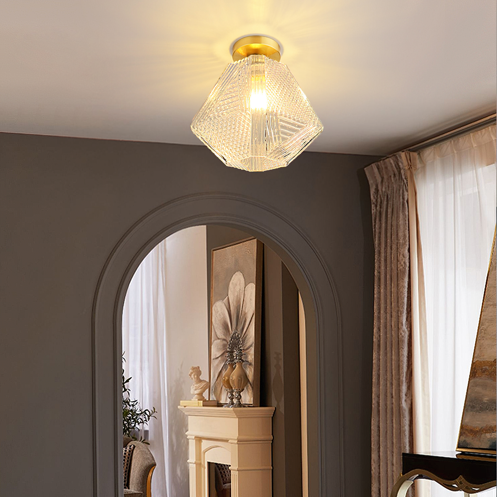 Aralilian Art Deco Ceiling Light