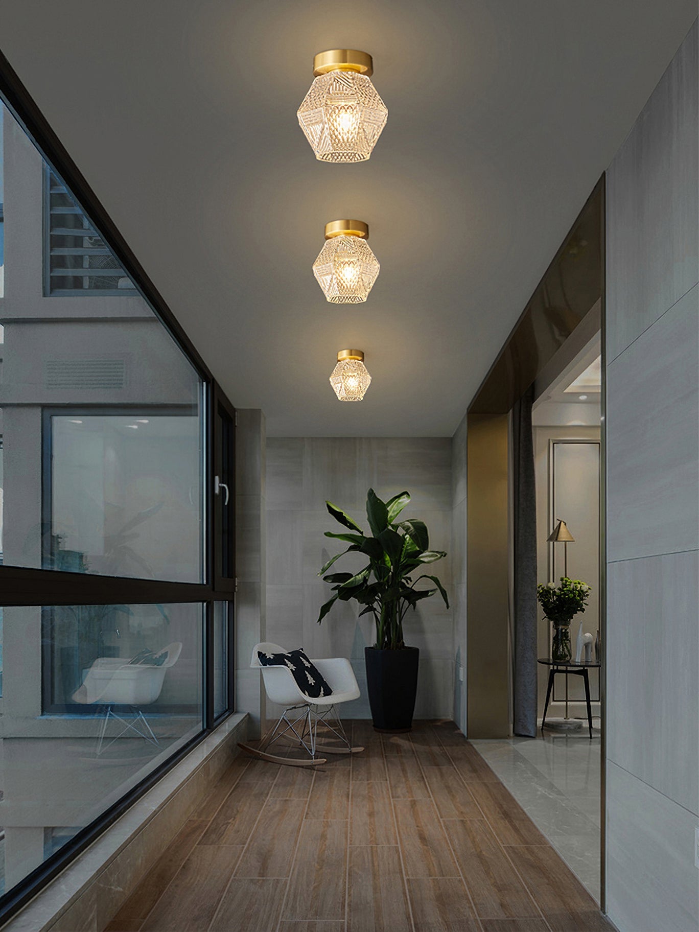 Aralilian Art Deco Ceiling Light