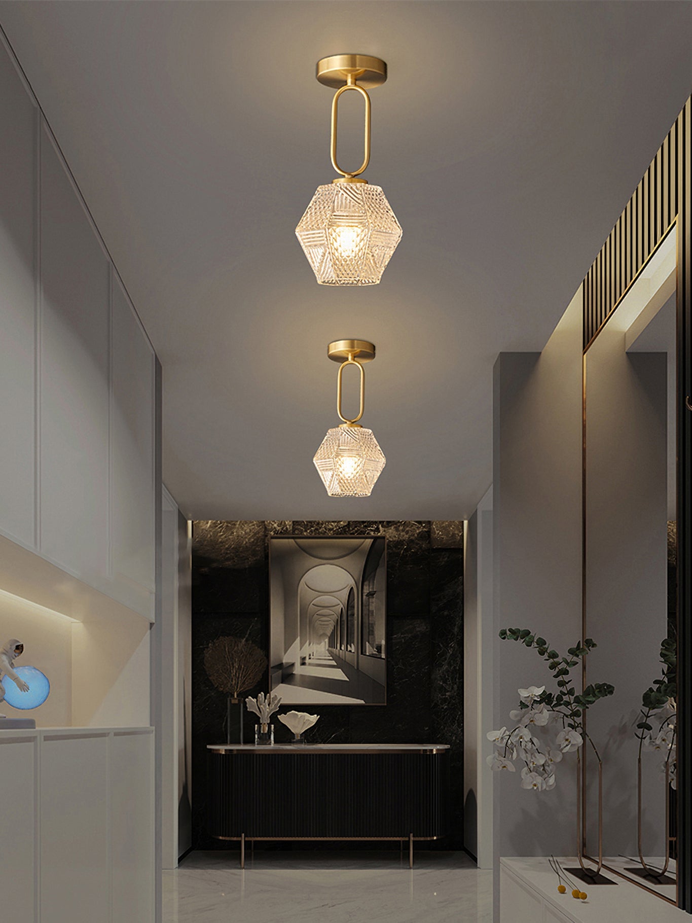 Aralilian Art Deco Ceiling Light