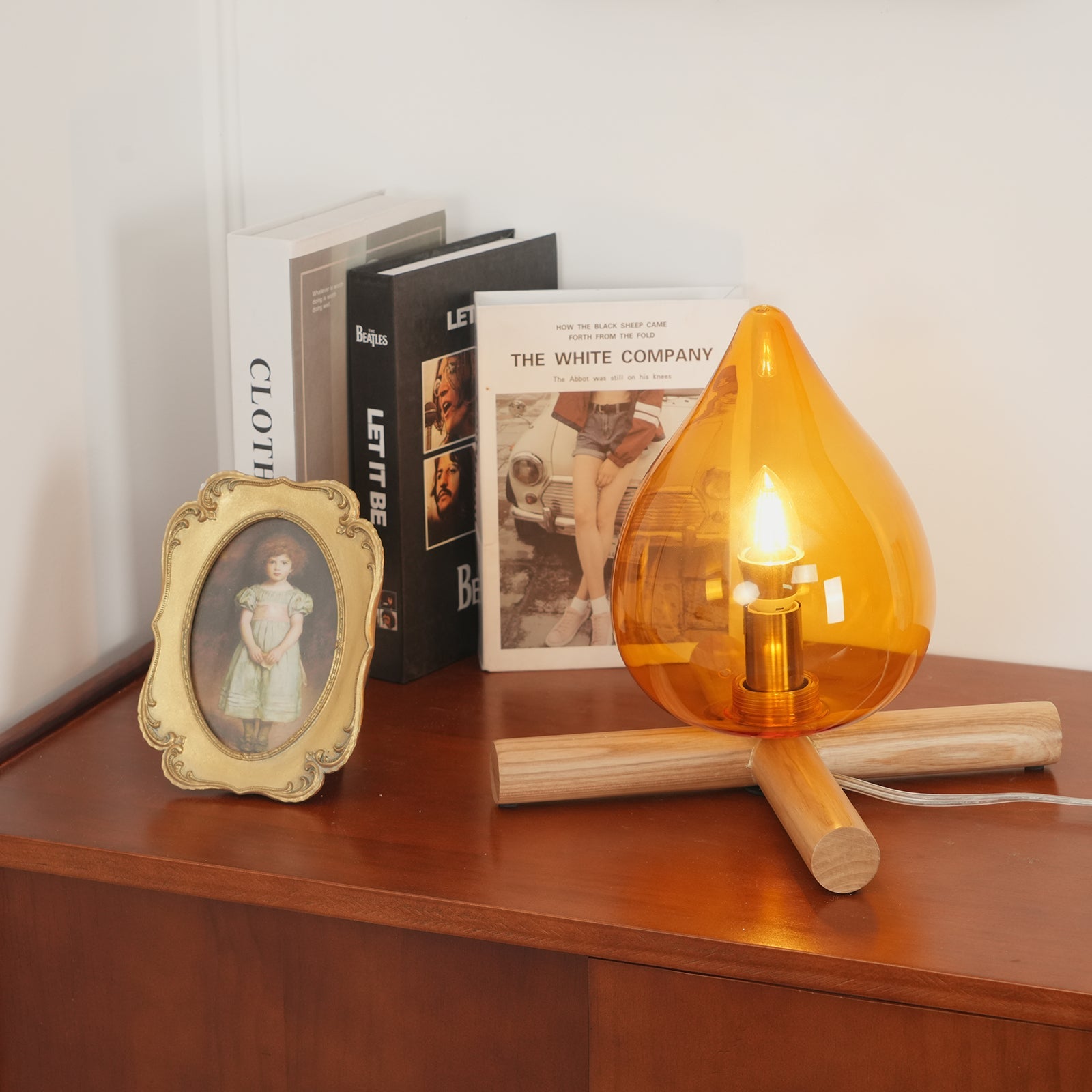 Wood Fire Table Lamp