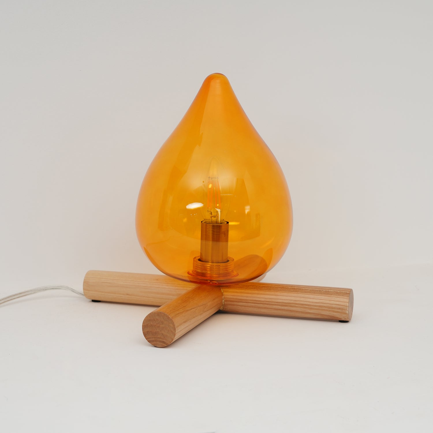 Wood Fire Table Lamp