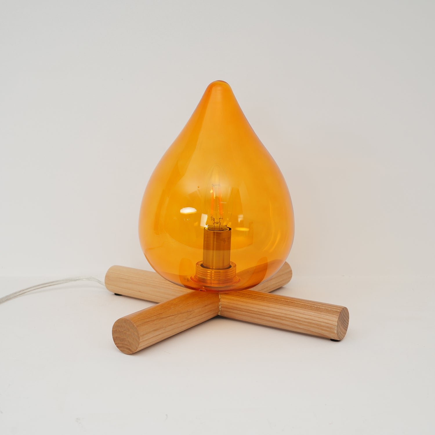 Wood Fire Table Lamp