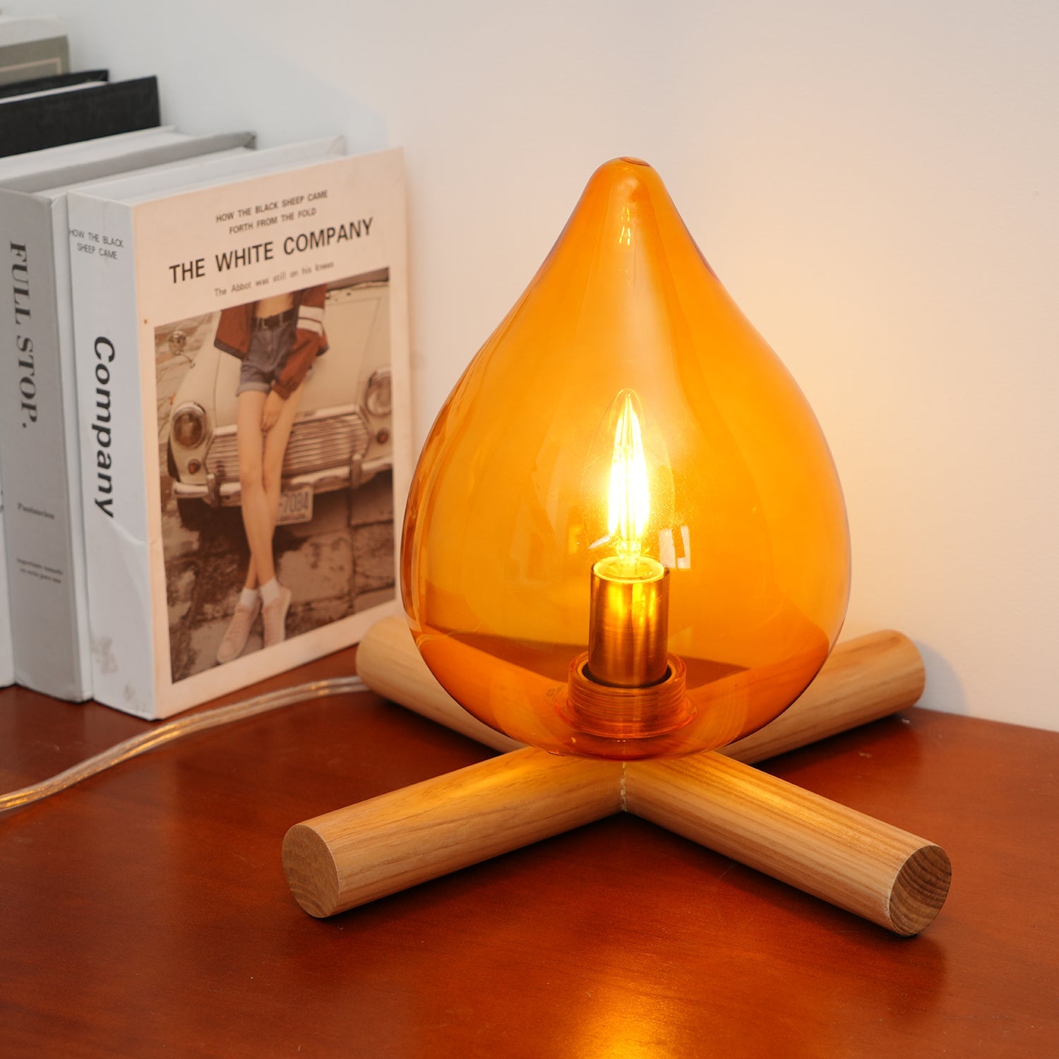 Wood Fire Table Lamp