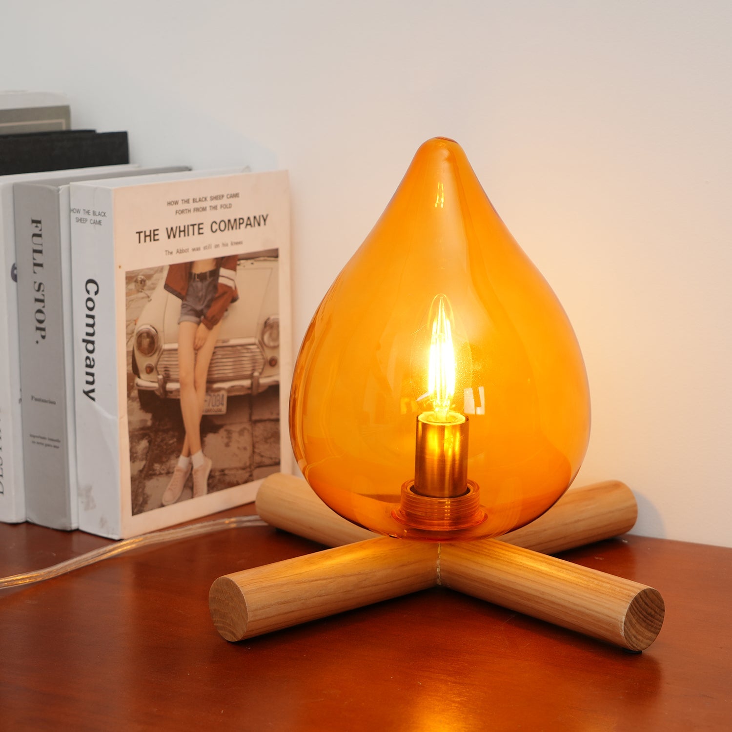 Wood Fire Table Lamp