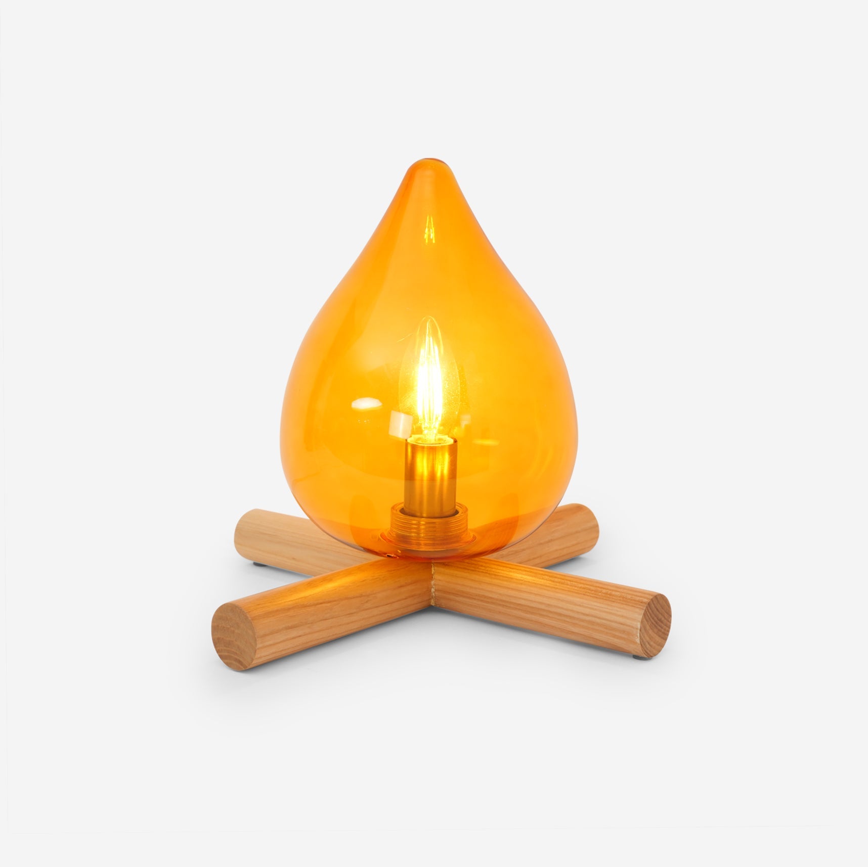 Wood Fire Table Lamp