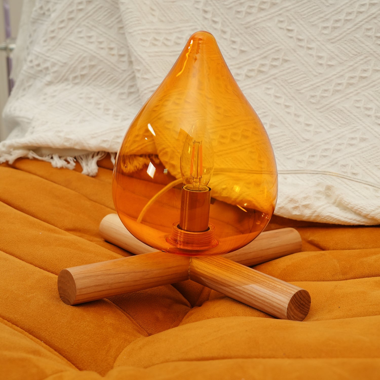 Wood Fire Table Lamp