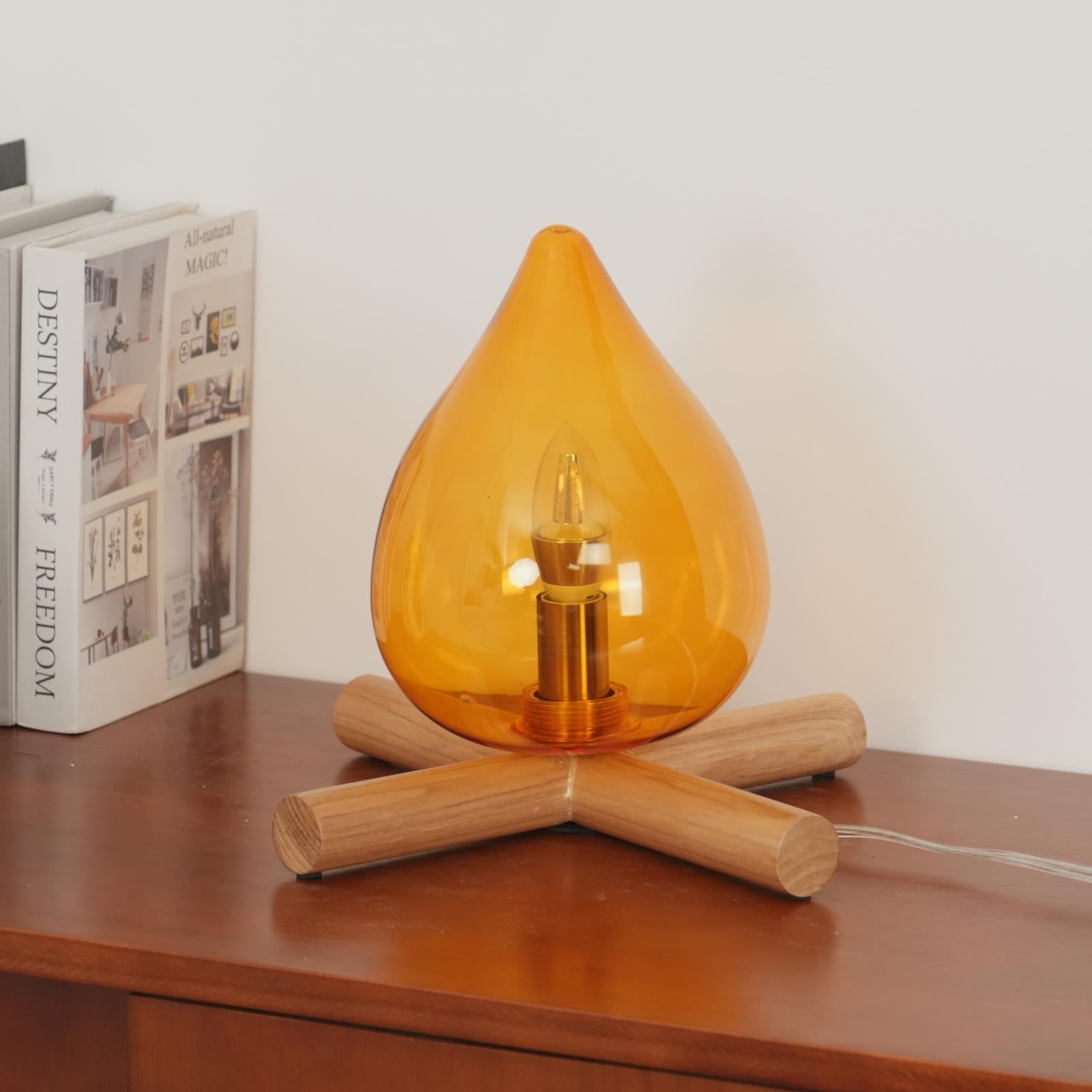 Wood Fire Table Lamp