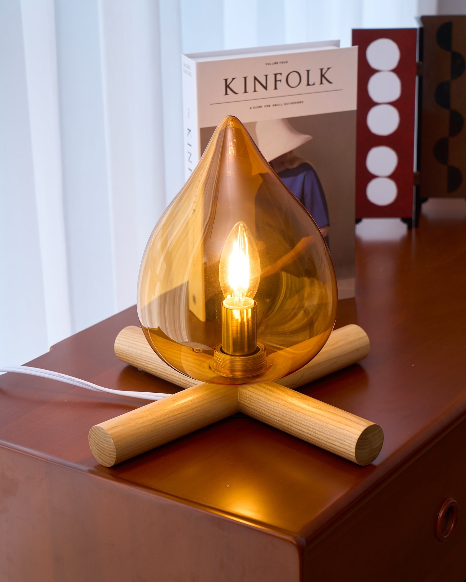 Wood Fire Table Lamp