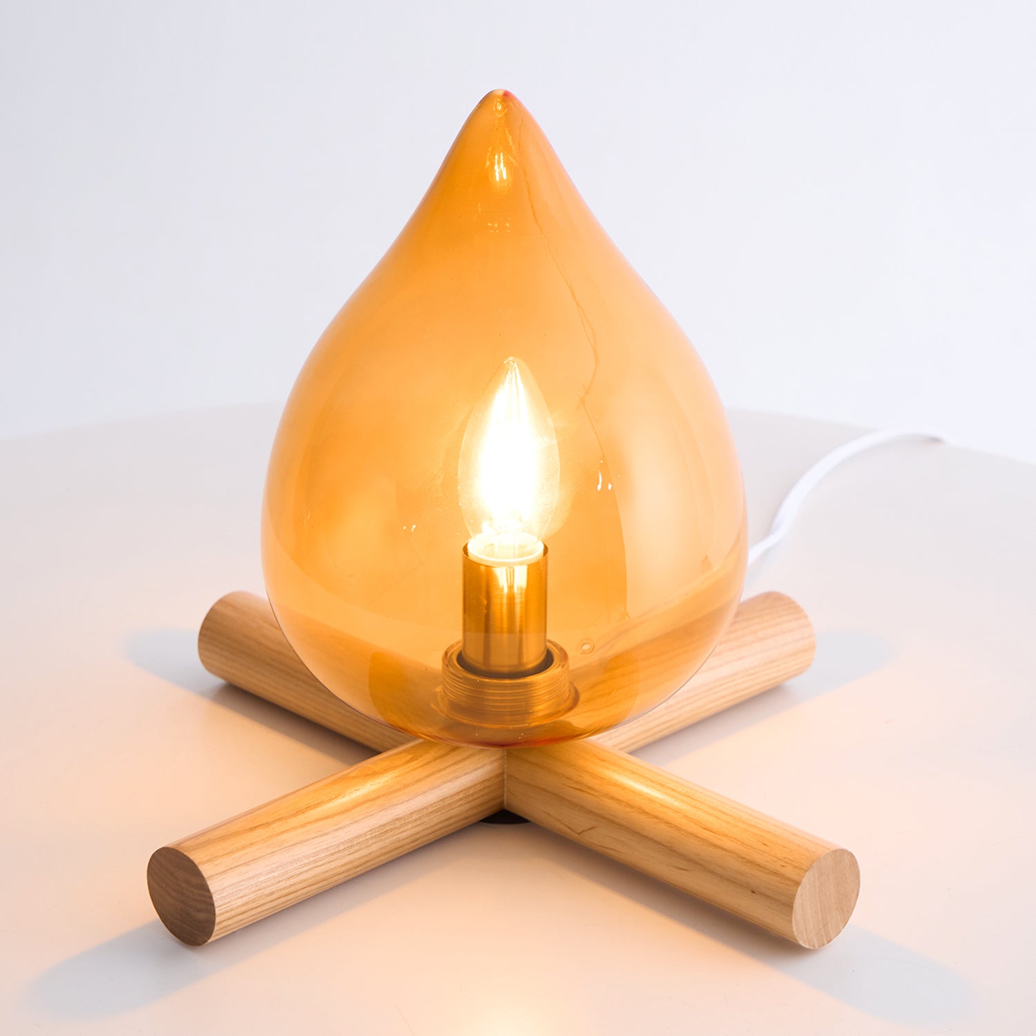 Wood Fire Table Lamp