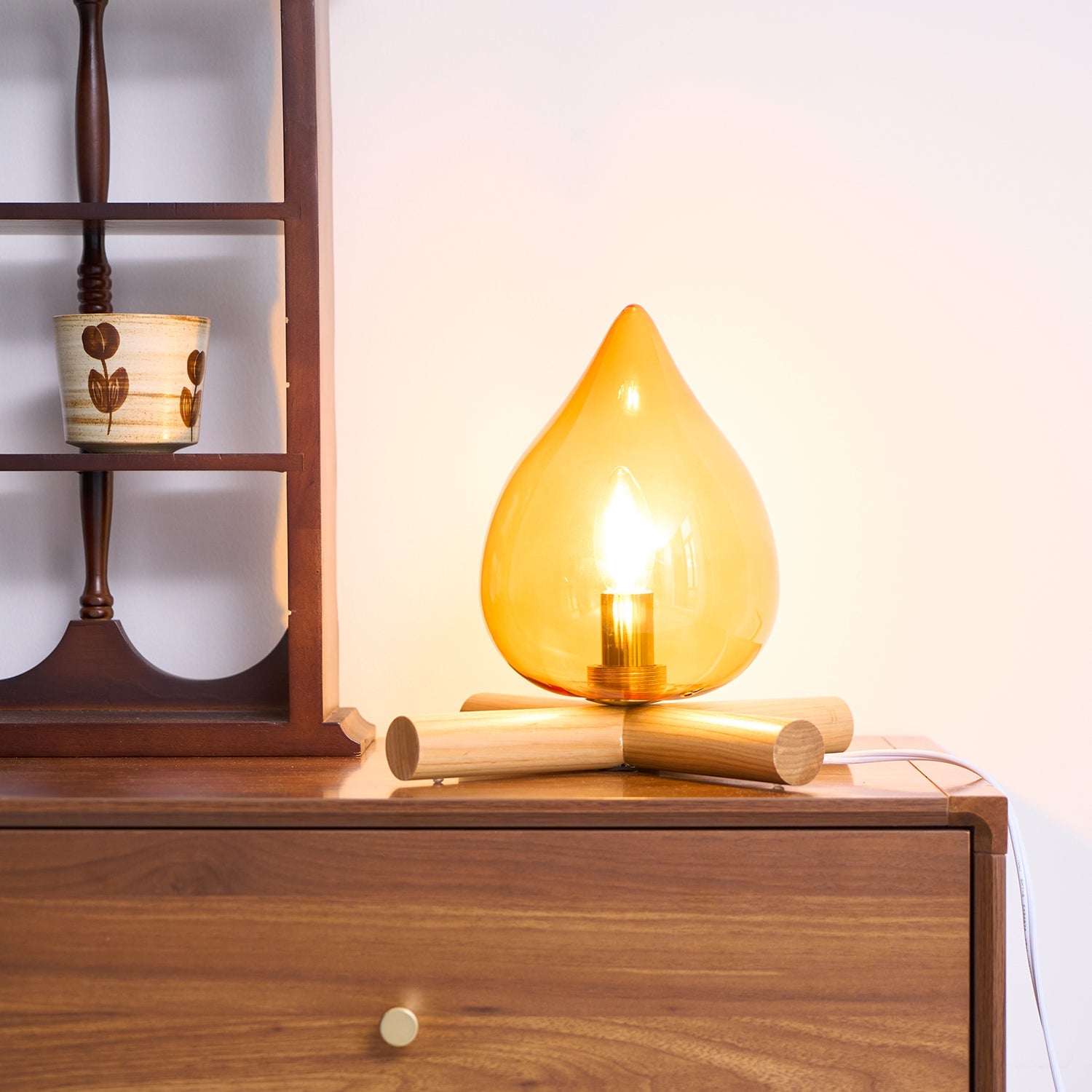 Wood Fire Table Lamp
