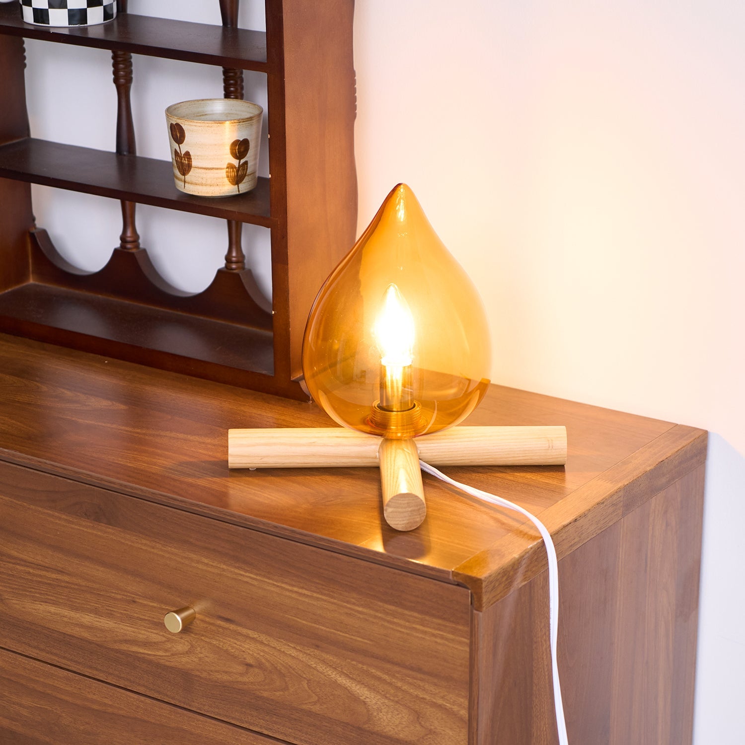 Wood Fire Table Lamp