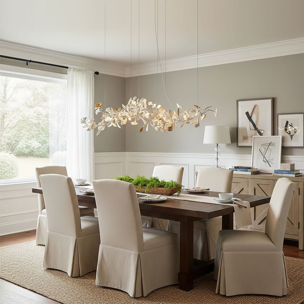 Porcelain Gingko Chandelier – detail 8