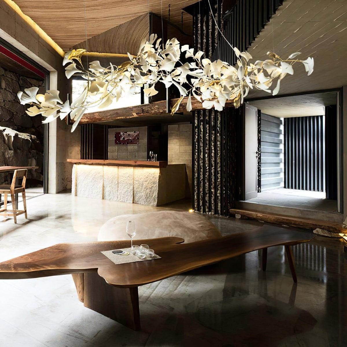 Porcelain Gingko Chandelier – detail 2