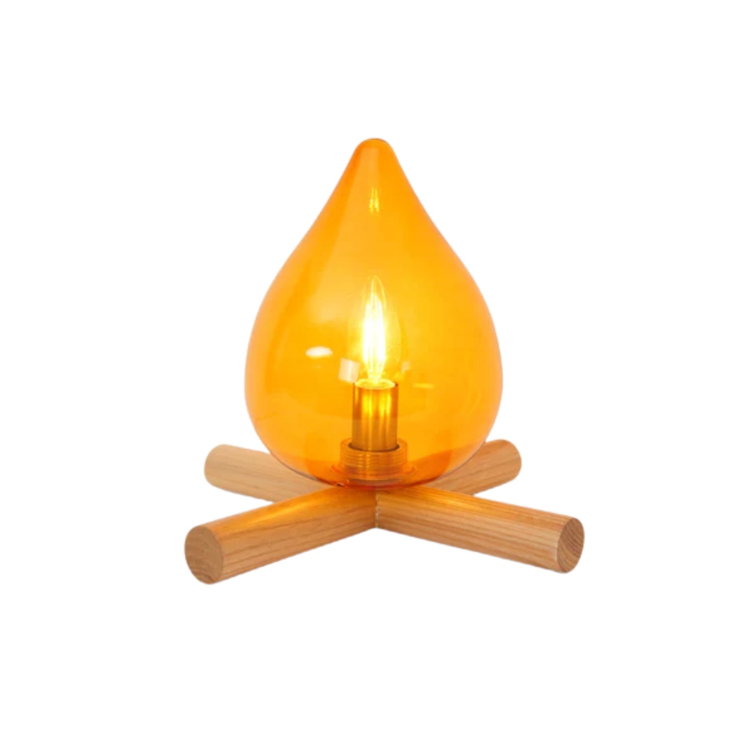 Wood Fire Table Lamp