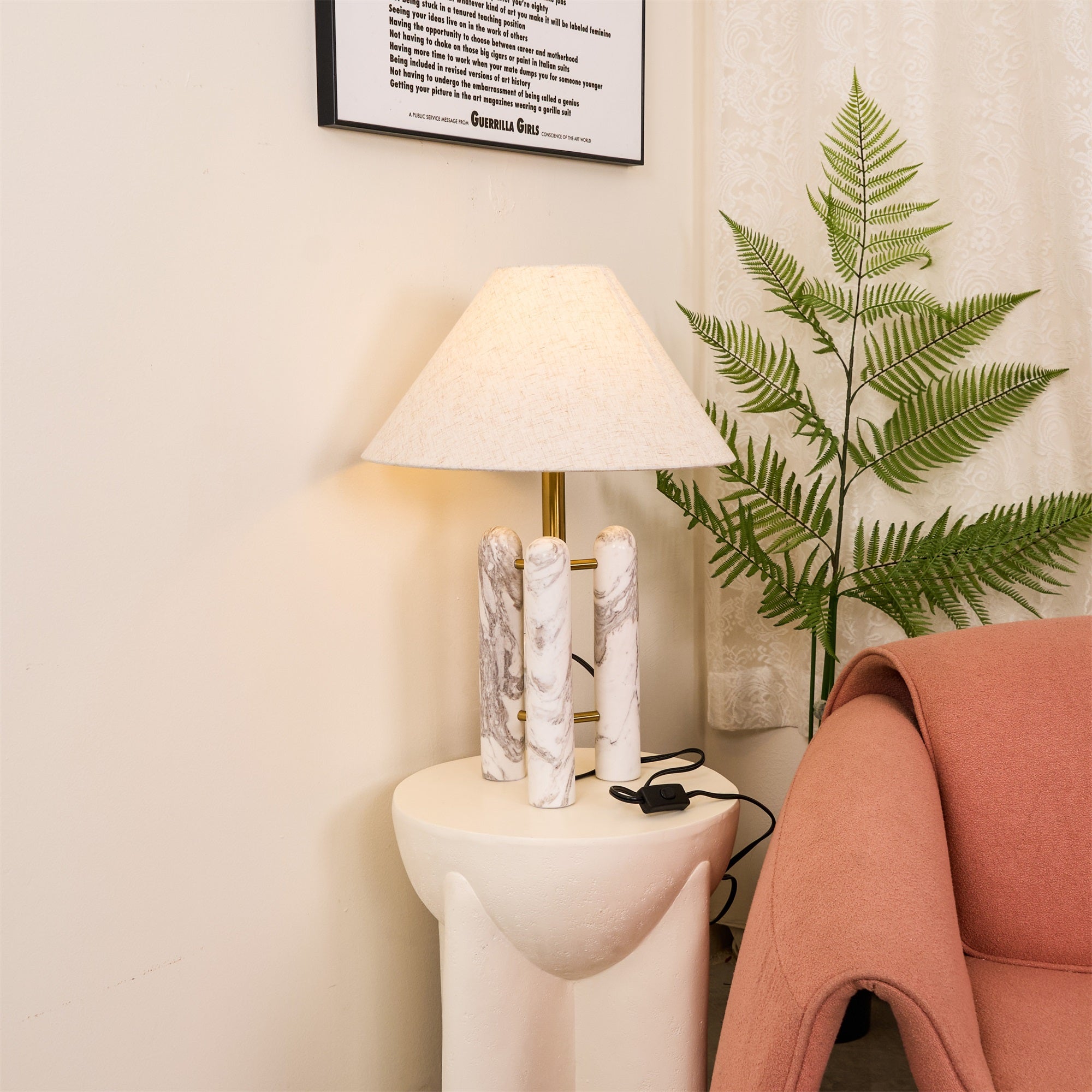 Mosa Tripod Marble Table Lamp