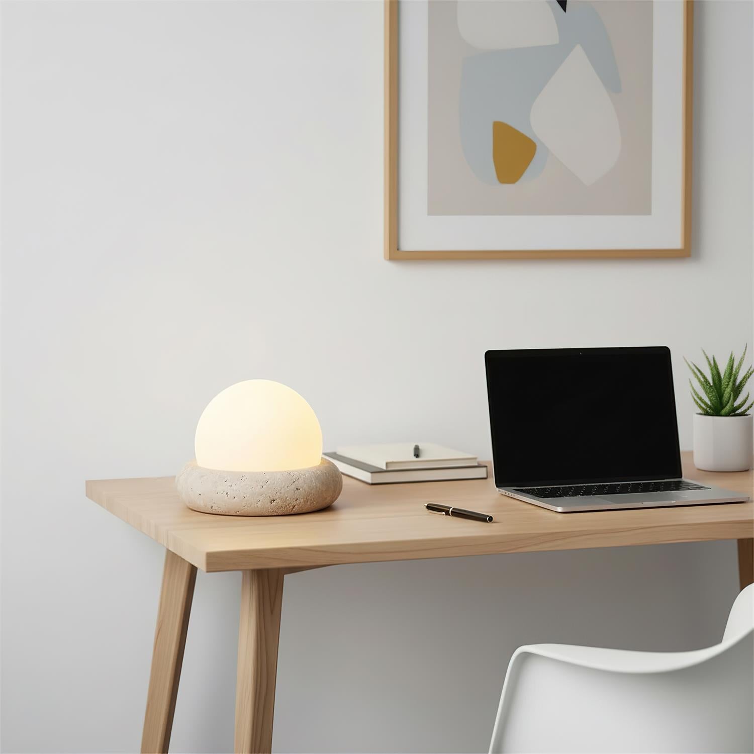 Setelyo Travertine Table Lamp