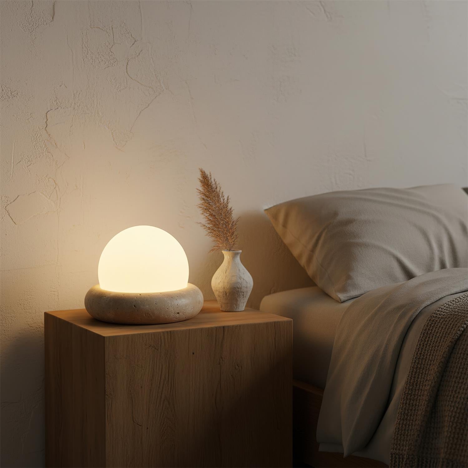 Setelyo Travertine Table Lamp