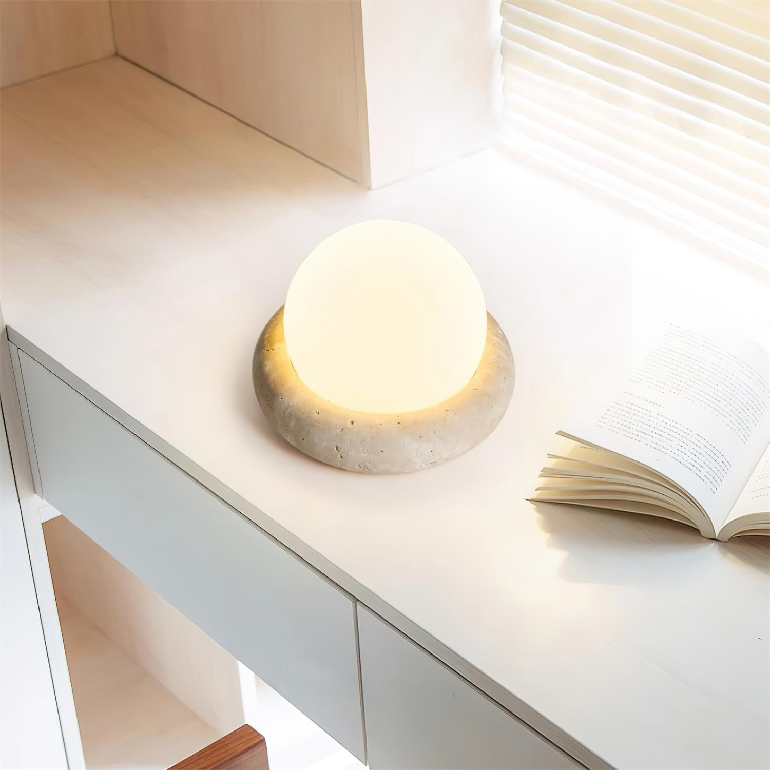 Setelyo Travertine Table Lamp