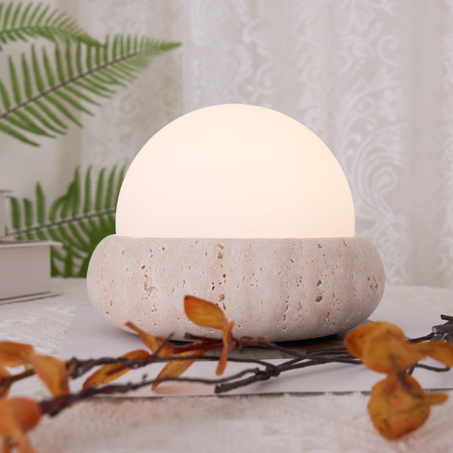 Setelyo Travertine Table Lamp