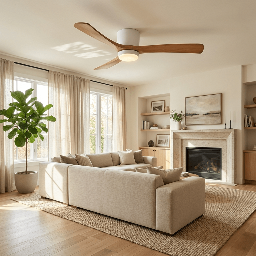 Nordic Wooden Ceiling Fan Light – detail 10