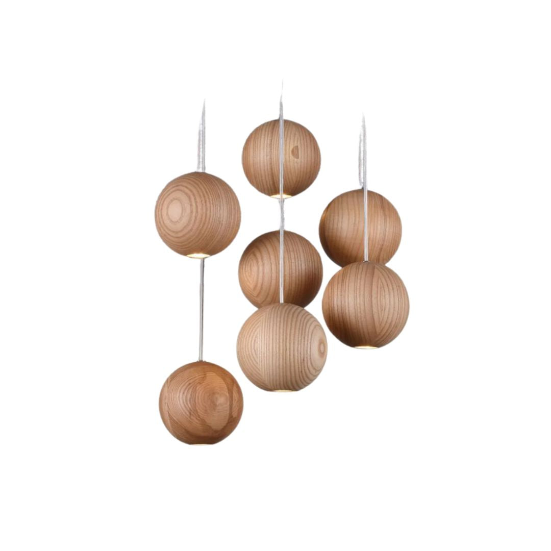 Ocha Round Wooden Pendant Light
