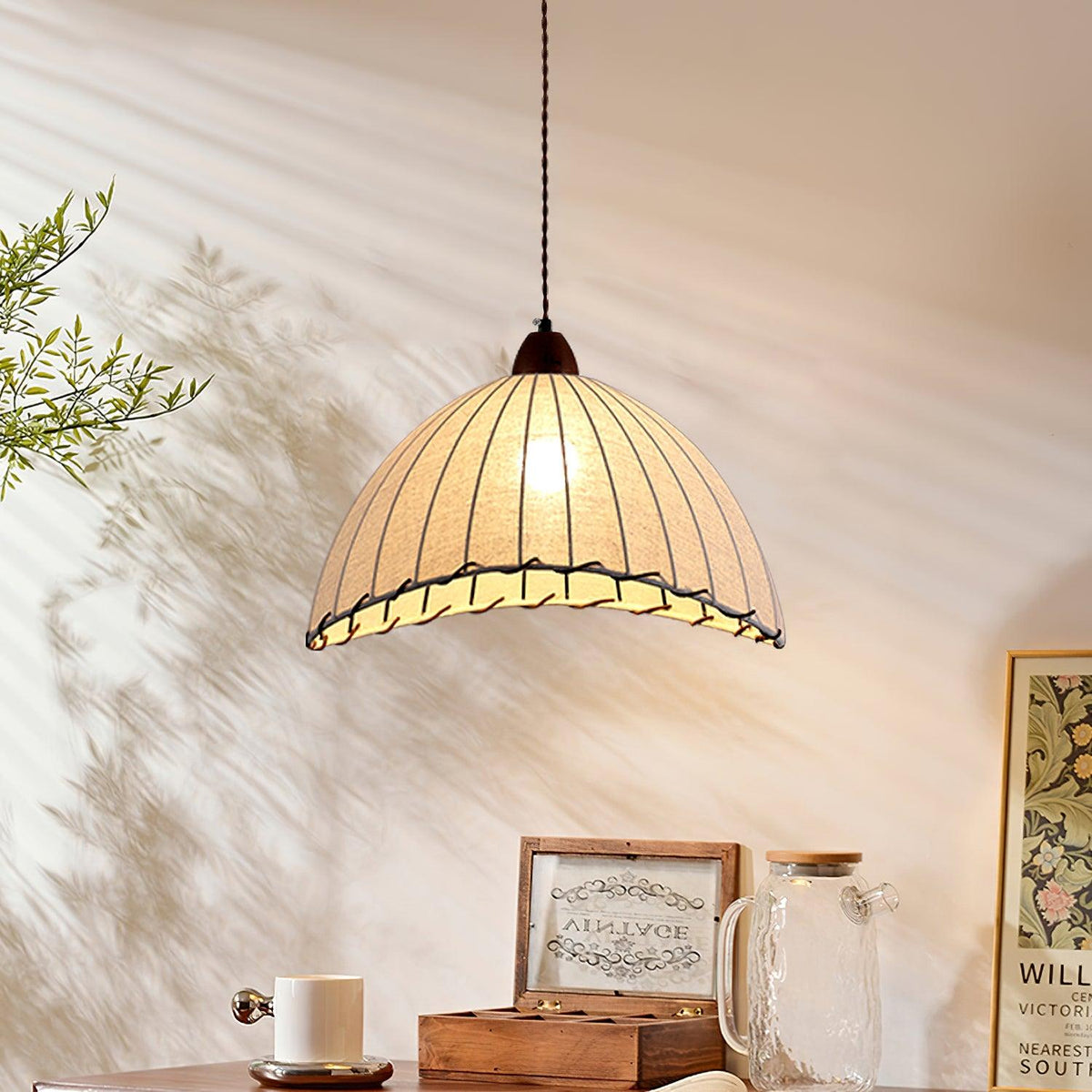 Bane Ribbed Pendant Light