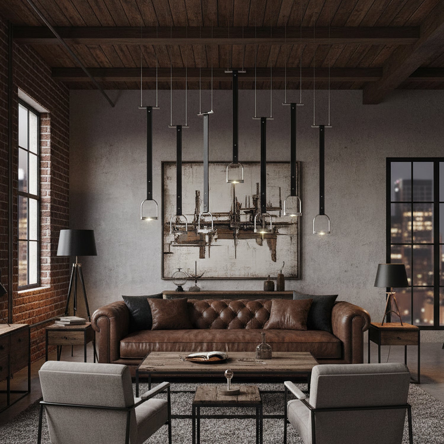 Pegavora Leather Strap Pendant Light