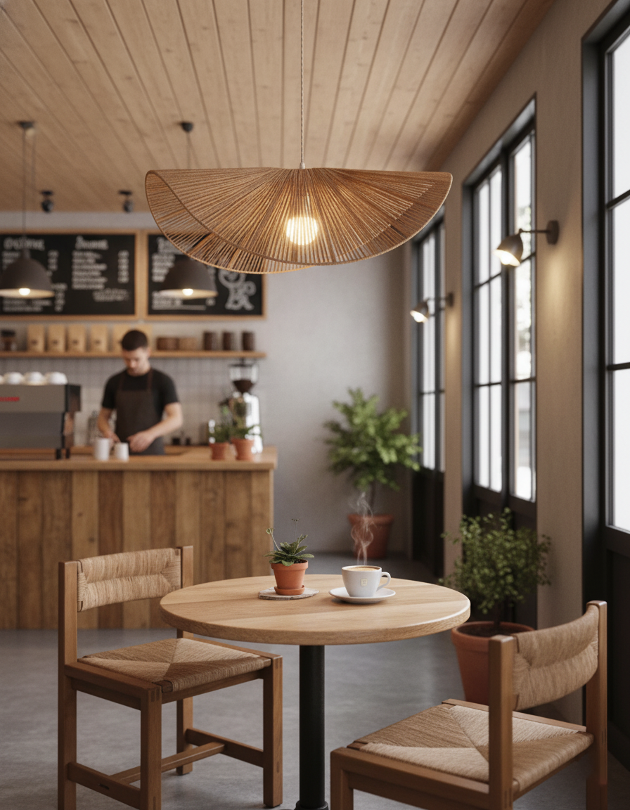 Straw Hat Pendant Light – detail 7