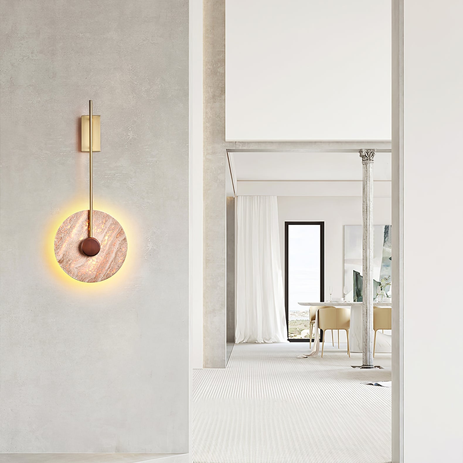 Fosim Travertine Wall Light