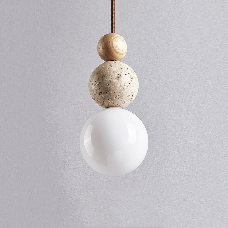 Sobo Spherical Travertine Pendant Light