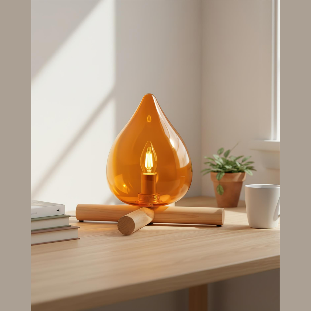 Wood Fire Table Lamp